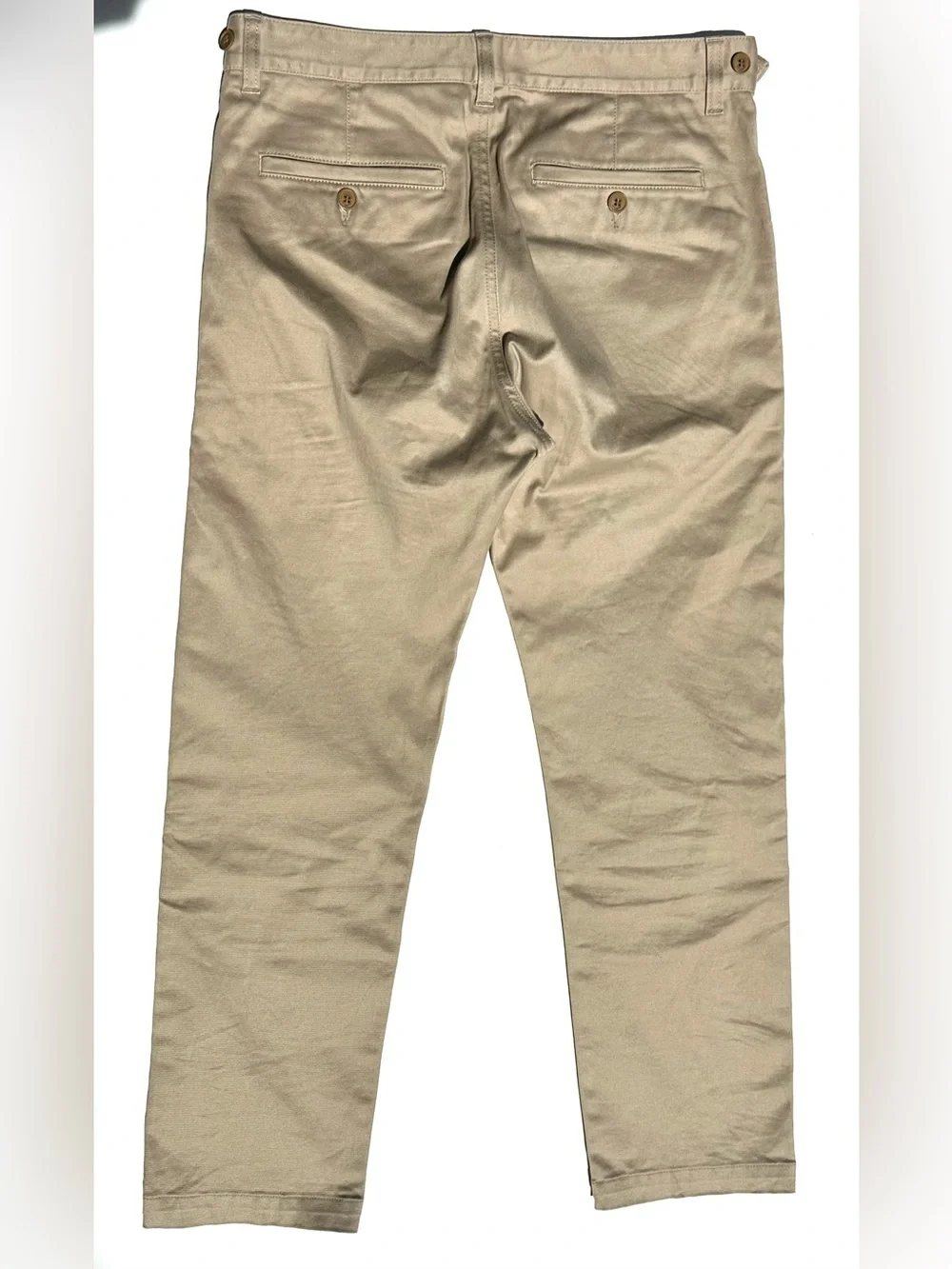 Saint Laurent Men's Classic Straight Chino Pants - Tan Beige, Stretch Cotton, 30